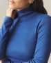 Women's Luxe Rib Turtleneck - Navy Peony